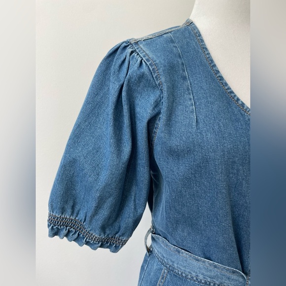 TNR (Bohme) Button Up Denim Dress NWT Belted Cotton Size Small Fall - Picture 2 of 10